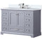 Lexora Dukes 48" W x 22" D Dark Grey Bath Vanity Quartz Top with Faucet Set