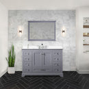 Lexora Dukes 48" W x 22" D Dark Grey Bath Vanity and Cultured Marble Top