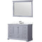 Lexora Dukes 48" W x 22" D Dark Grey Bath Vanity Cultured Marble Top with Faucet Set and 46" Mirror