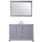 Lexora Dukes 48" W x 22" D Dark Grey Bath Vanity Cultured Marble Top with Faucet Set and 46" Mirror