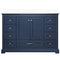 Lexora Dukes 48" W x 22" D Navy Blue Bath Vanity and Cultured Marble Top