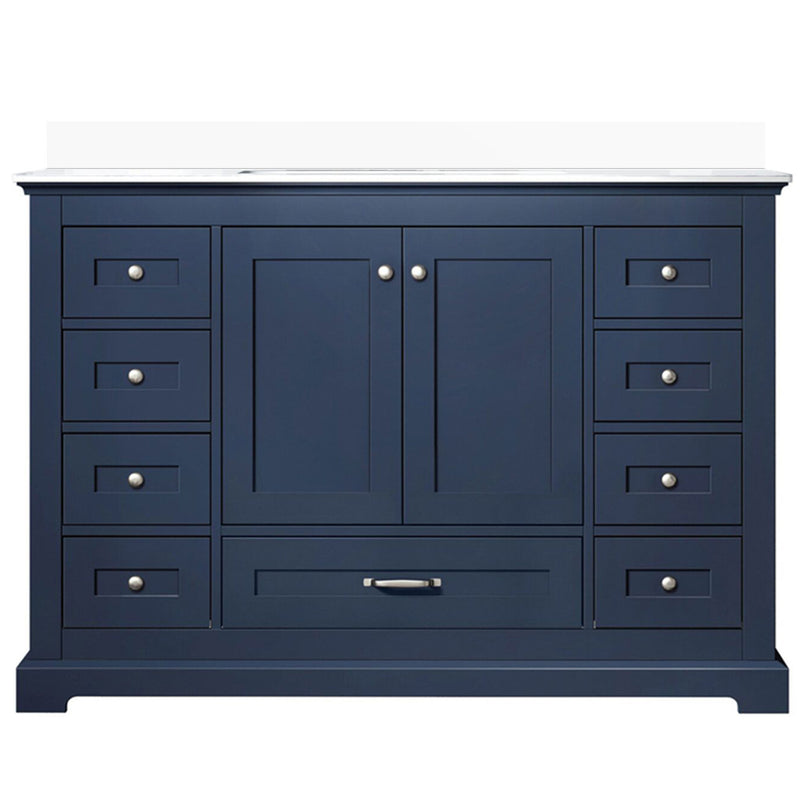 Lexora Dukes 48" W x 22" D Navy Blue Bath Vanity and Cultured Marble Top