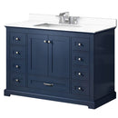 Lexora Dukes 48" W x 22" D Navy Blue Bath Vanity Cultured Marble Top with Faucet Set