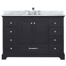 Lexora Dukes 48 " W x 22" D Espresso Bath Vanity Carrara Marble Top With Faucet Set