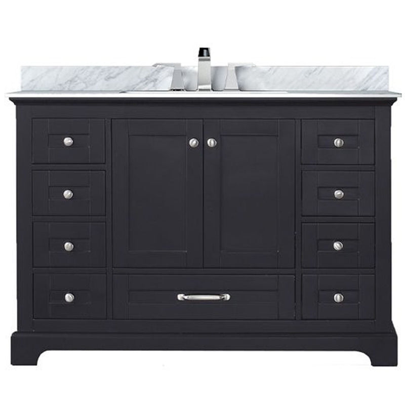 Lexora Dukes 48 " W x 22" D Espresso Bath Vanity Carrara Marble Top With Faucet Set