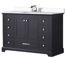 Lexora Dukes 48" W x 22" D Espresso Bath Vanity Quartz Top with Faucet Set