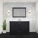 Lexora Dukes 48" W x 22" D Espresso Bath Vanity Cultured Marble Top With Faucet Set