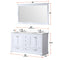 Lexora Dukes 60" W x 22" D White Double Bath Vanity and Carrara Marble Top