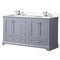 Lexora Dukes 60" W x 22" D Dark Grey Double Bath Vanity Carrara Marble Top with Faucet Set