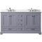 Lexora Dukes 60" W x 22" D Dark Grey Double Bath Vanity Carrara Marble Top with Faucet Set