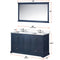 Lexora Dukes 60" W x 22" D Navy Blue Double Bath Vanity and Carrara Marble Top