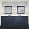 Lexora Dukes 60" W x 22" D Navy Blue Double Bath Vanity Carrara Marble Top with 58" Mirror