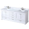 Lexora Dukes 80" W x 22 " D White Double Bath Vanity Carrara Marble Top with Faucet Set