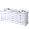 Lexora Dukes 80" W x 22 " D White Double Bath Vanity Carrara Marble Top with Faucet Set