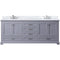 Lexora Dukes 80" W x 22" D Dark Grey Double Bath Vanity Carrara Marble Top with Faucet Set