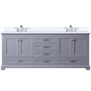 Lexora Dukes 80" W x 22" D Dark Grey Double Bath Vanity Carrara Marble Top with Faucet Set