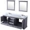 Lexora Dukes 80" W x 22 " D Dark Grey Double Bath Vanity Carrara Marble Top with Faucet Set and 30" Mirrors