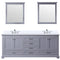 Lexora Dukes 80" W x 22 " D Dark Grey Double Bath Vanity Carrara Marble Top with Faucet Set and 30" Mirrors