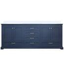 Lexora Dukes 80" W x 22" D Navy Blue Double Bath Vanity and Carrara Marble Top