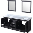 Lexora Dukes 80" W x 22 " D Espresso Double Bath Vanity, Carrara Marble Top and 30" Mirrors