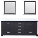 Lexora Dukes 80" W x 22 " D Espresso Double Bath Vanity, Carrara Marble Top and 30" Mirrors