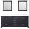 Lexora Dukes 80" W x 22 " D Espresso Double Bath Vanity, Carrara Marble Top and 30" Mirrors