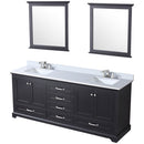 Lexora Dukes 80" W x 22 " D Espresso Double Bath Vanity Carrara Marble Top with Faucet Set and 30" Mirrors