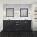 Lexora Dukes 80" W x 22 " D Espresso Double Bath Vanity Carrara Marble Top with Faucet Set and 30" Mirrors