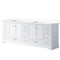 Lexora Dukes 84" W x 22" D White Double Bath Vanity and Carrara Marble Top