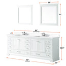 Lexora Dukes 84" W x 22" D White Double Bath Vanity and Carrara Marble Top