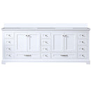 Lexora Dukes 84" W x 22" D White Double Bath Vanity and Carrara Marble Top