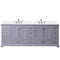 Lexora Dukes 84"  W x 22" D Dark Grey Double Bath Vanity Carrara Marble Top with Faucet Set