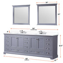 Lexora Dukes 84" W x 22" D Dark Grey Double Bath Vanity and Carrara Marble Top