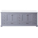 Lexora Dukes 84" W x 22" D Dark Grey Double Bath Vanity and Carrara Marble Top