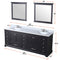 Lexora Dukes 84" W x 22" D Espresso Double Bath Vanity and Carrara Marble Top