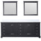 Lexora Dukes 84" W x 22" D Espresso Double Bath Vanity Carrara Marble Top and 34" Mirrors