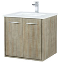 Lexora Fairbanks 24" W x 20" D Rustic Acacia Bath Vanity White Quartz Top with Faucet Set