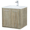 Lexora Fairbanks 24" W x 20" D Rustic Acacia Bath Vanity White Quartz Top with Faucet Set