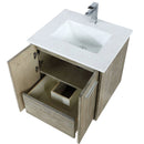 Lexora Fairbanks 24" W x 20" D Rustic Acacia Bath Vanity White Quartz Top with Faucet Set