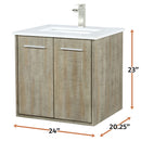 Lexora Fairbanks 24" W x 20" D Rustic Acacia Bath Vanity White Quartz Top with Faucet Set