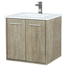 Lexora Fairbanks 24" W x 20" D Rustic Acacia Bath Vanity White Quartz Top with Faucet Set