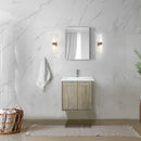 Lexora Fairbanks 24" W x 20" D Rustic Acacia Bath Vanity White Quartz Top with Faucet Set and 18" Mirror