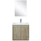 Lexora Fairbanks 24" W x 20" D Rustic Acacia Bath Vanity White Quartz Top with Faucet Set and 18" Mirror