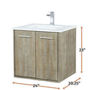 Lexora Fairbanks 24" W x 20" D Rustic Acacia Bath Vanity Cultured Marble Top with Faucet Set