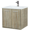 Lexora Fairbanks 24" W x 20" D Rustic Acacia Bath Vanity Cultured Marble Top with Faucet Set