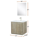 Lexora Fairbanks 24" W x 20" D Rustic Acacia Bath Vanity Cultured Marble Top with Faucet Set and 18" Mirror