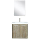 Lexora Fairbanks 24" W x 20" D Rustic Acacia Bath Vanity Cultured Marble Top with Faucet Set and 18" Mirror