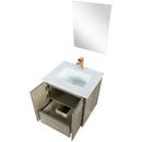 Lexora Fairbanks 24" W x 20" D Rustic Acacia Bath Vanity Cultured Marble Top with Faucet Set and 18" Mirror