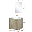 Lexora Fairbanks 24" W x 20" D Rustic Acacia Bath Vanity Cultured Marble Top with Faucet Set and 18" Mirror