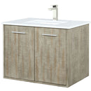 Lexora Fairbanks 30" W x 20" D Rustic Acacia Bath Vanity White Quartz Top with Faucet Set